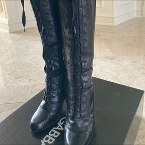 DOLCE & GABBANA lace up high heel boots